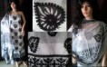 White & Grey Unstitched Dress Material